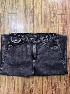 Stylish Black Wash Wide Leg Jeans