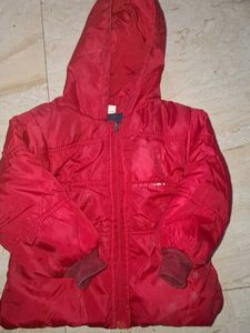Red Hooded Padded Jacket