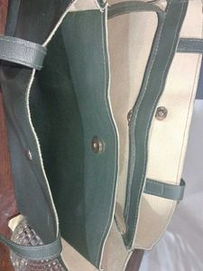 Stylish Dark Green Leather Tote Bag