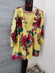 Floral Print Yellow Top
