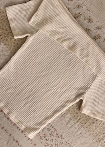 chic Off-Shoulder Ribbed Top