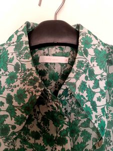 Green Floral Print top for women