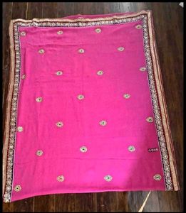 Stunning Rose Pink Embroidered Saree