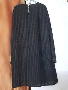 Chic Black dress with self design