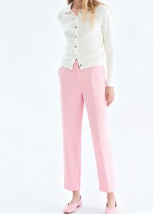 Chic Pastel Pink Trousers