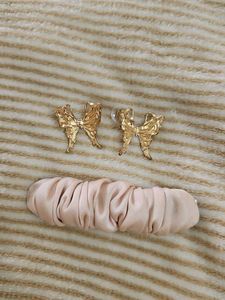 Cute Bow Earrings & Scrunchie Set