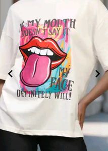 Shein Graphic Print White T-shirt
