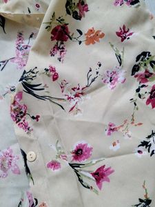 yellow Floral Button-Up Shirt