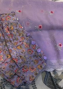 lavender saree with blouse