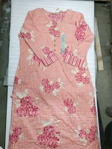 Max Peach Floral Print Kurta L size