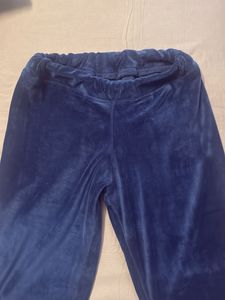 Cozy Blue Velvet Tracksuit Set