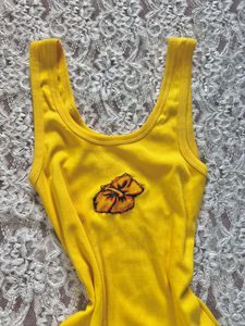 Yellow Tank Top &amp; Ruffled Skirt Set Pinteresty