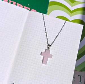Pink Glass Jelly Cross Necklace