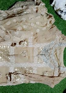 Embroidered Beige Dupatta
