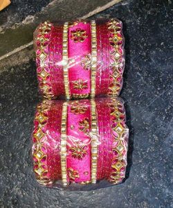 Beautiful Pink silk thread Bangles  any colour