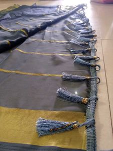Elegant Blue Saree with Gold Border