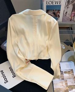 Elegant Cream Cropped Blouse