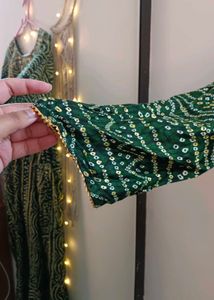 Green Anarkali Long Kurta Size 52