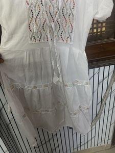 Elegant White Embroidered Gown