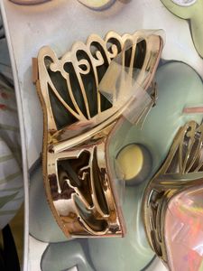 Stunning Gold Sculptural Wedge Heels