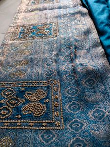 Teal Banarasi Saree