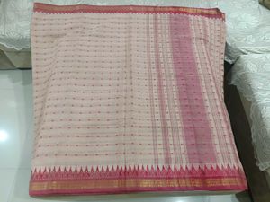 Elegant Pink &amp; Cream Saree