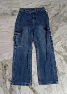 Savana Blue Denim Cargo Jeans