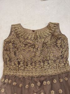 Designer Embroidered wedding gown pestal colour