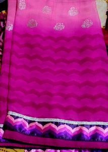 Satin Border Saree With Blouse