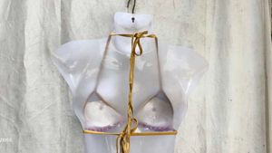 Stylish Blue &amp; Gold Bikini Top