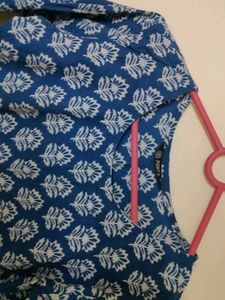 Blue Floral Print Kurti