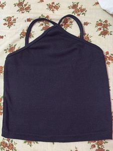 Ribbed Black Crop Tank Top