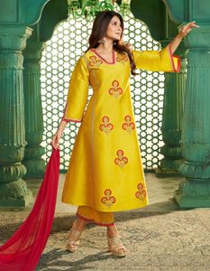 Vibrant Yellow Kurta Set with Dupatta