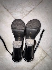 Chic Black Block Heel Sandals (wore only once)