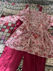 Floral Print Kurta Set with Palazzo