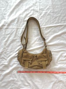 Stylish Tan Hobo Bag with Pockets