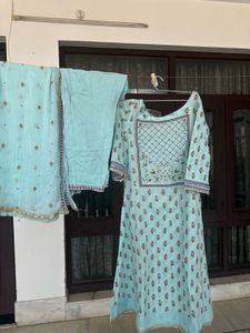 Light Blue Printed Kurta Set