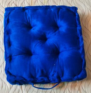 Vibrant Blue Velvet Tufted Floor Pillow