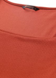 Rust colored Solid A-Line Dress