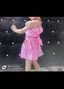 Cute Striped Crop Top &amp; Skirt Set