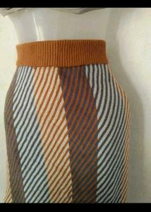 Striped Knit Midi Skirt