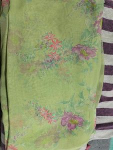Mint green💚floral printed saree