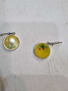 Colorful Round Pendant Earrings