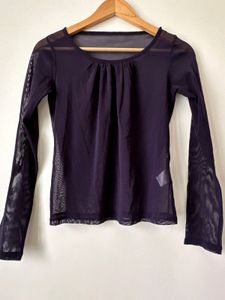 Sheer Mesh Long Sleeve Top