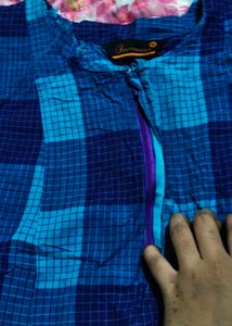 Stylish Blue Checked Kurta
