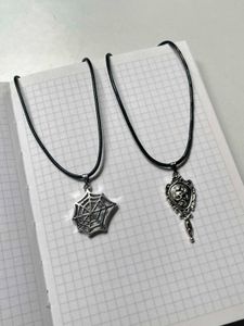 Gothic Spiderweb & Skull Necklaces