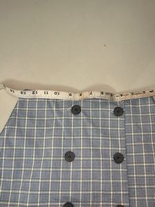 Plaid Double-Breasted Skirt