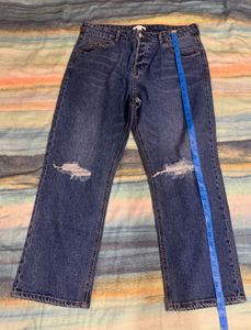 H&amp;M - Women's Distressed Blue Denim Jeans