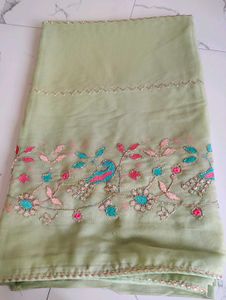 Embroidered Silk Saree