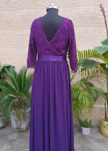 Elegant Purple Lace Gown